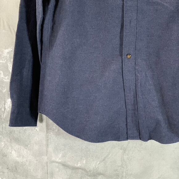 J.CREW Men's Navy Heathered Classic-Fit Elbow Patch Button-Up Workshirt SZ M - Picture 6 of 9